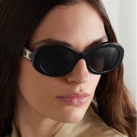 celine triomphe sunglasses 01|celine triomphe 52mm oval sunglasses.